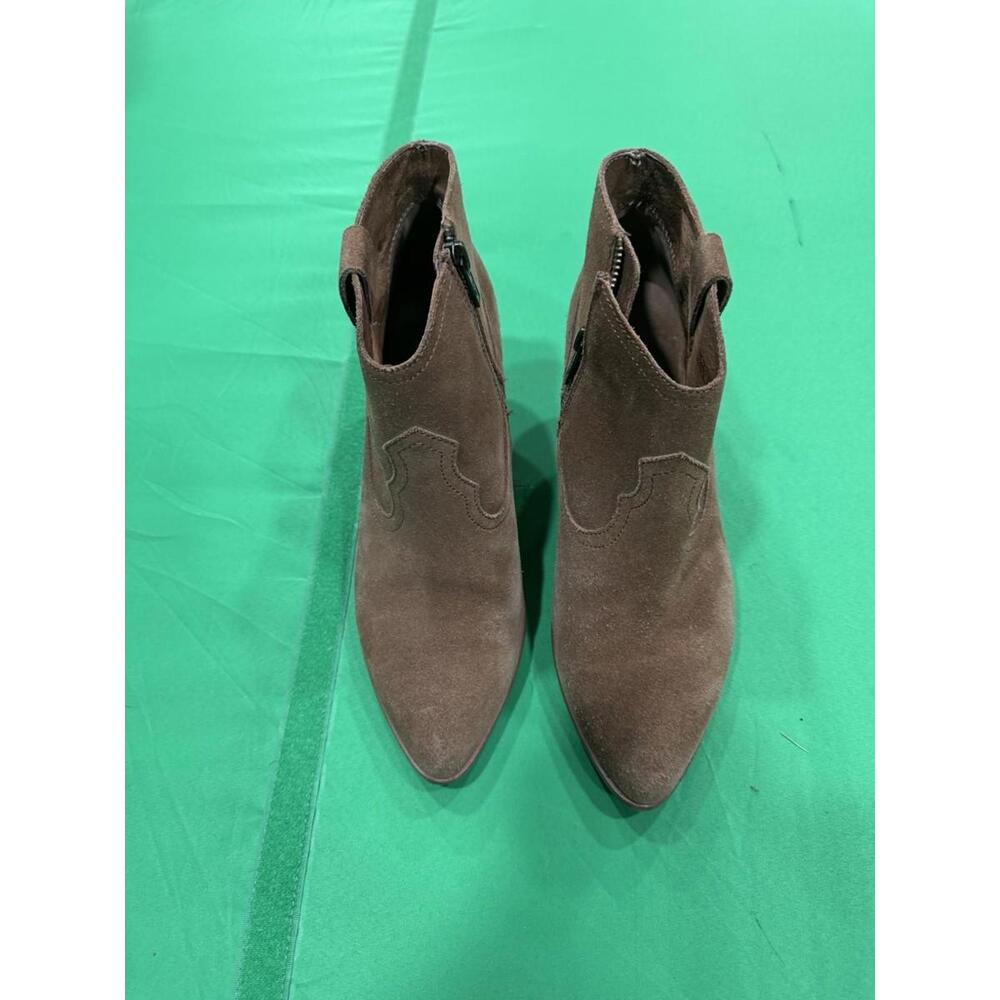 Frye Reina Womens 9 Suede Tan Zip Up Ankle Boot Western Casual